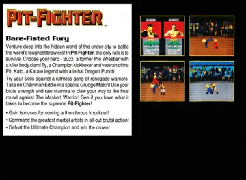 Pit-Fighter (Europe) box cover back